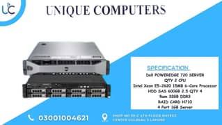 Dell POWEREDGE 720 SERVER QTY 2 CPU Intel Xeon E(View phone number)MB