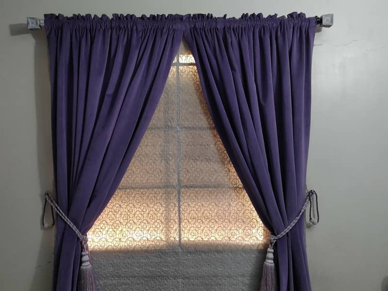 purple Curtains with Blind set 0