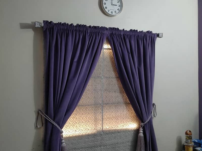 purple Curtains with Blind set 1