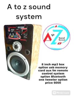 8 inch mp3 box option usb memory card aux fm remote control system op