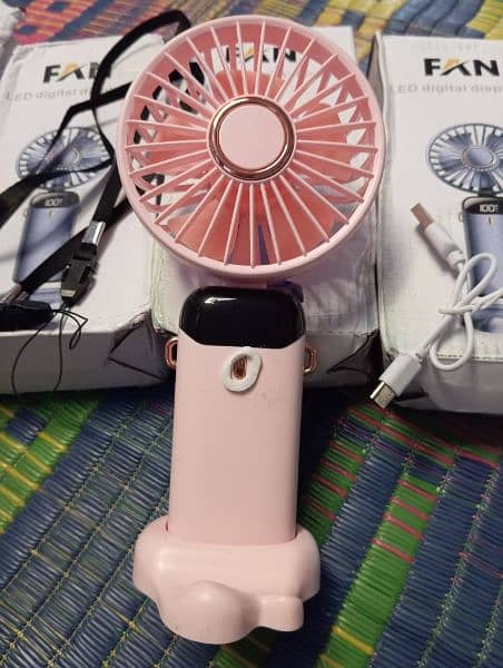 rechargeable/ handheld n neck fan 2