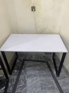 modern study table with metal frame