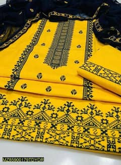 women's unstitched Cotton lawn embroidered suit 0
