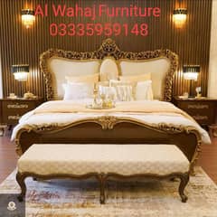 King size bed/Poshish bed/Wooden bed/Double bed/dressing/side table 0