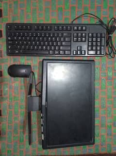 14 inch monitor screen with keyboard and mouse