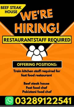 Chef || Jobs in Lahore || Urgent Hiring
