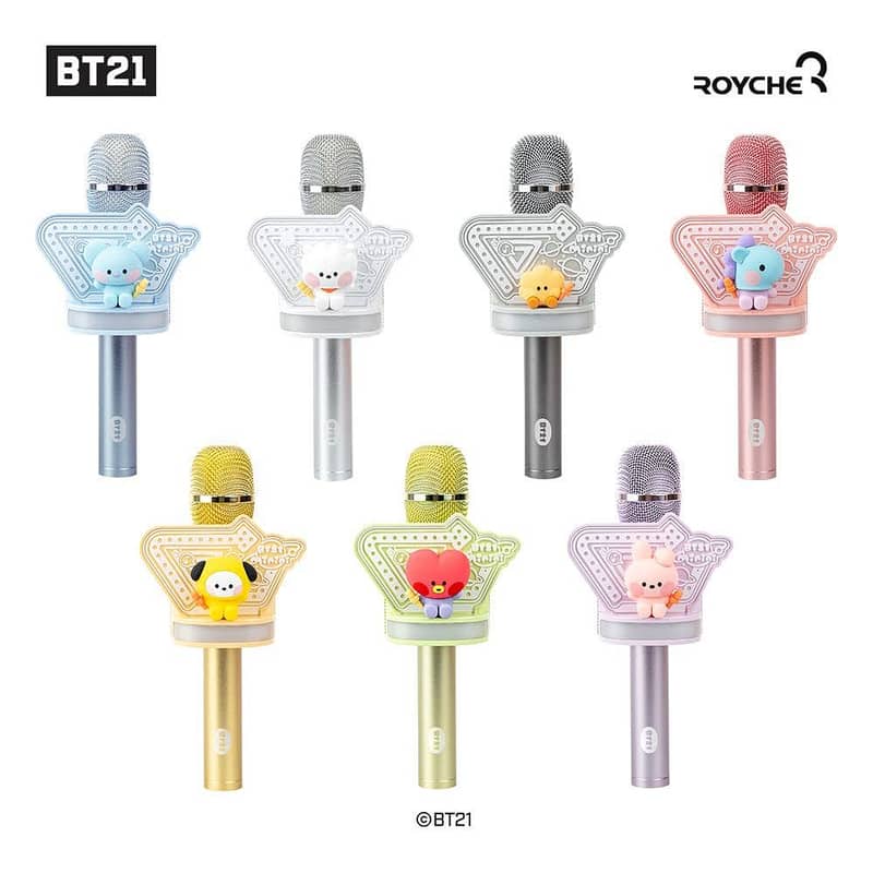 Bluetooth Wireless Mic BT21 Minini LED Microphone/Speaker For BTS Army 0