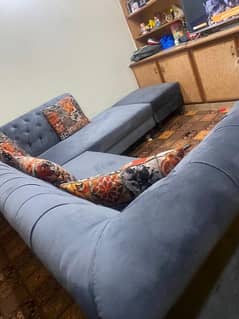 L shape 7 seater sofa set new condition