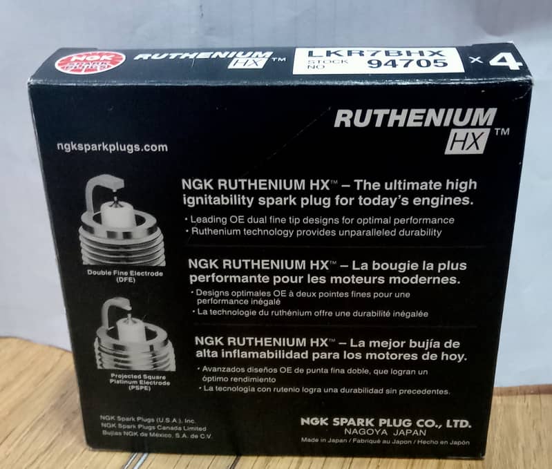 NGK SPARK PLUG SET RUTHENIUM HX(LKR7BHX) FOR DFSK GLORY 580 PRO 1