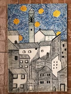 starry night canvas painting