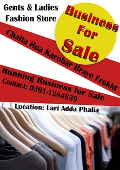 Business for Sale | Clothing Store for Men & Women