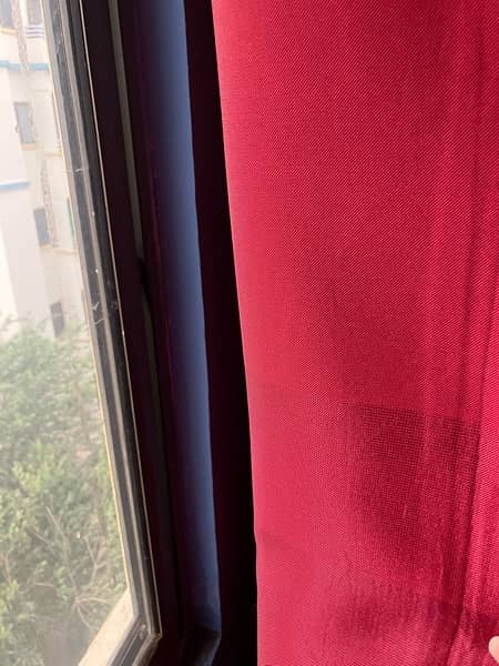 Royal Matte Black Curtains ( Inside Red ) dual tone 1