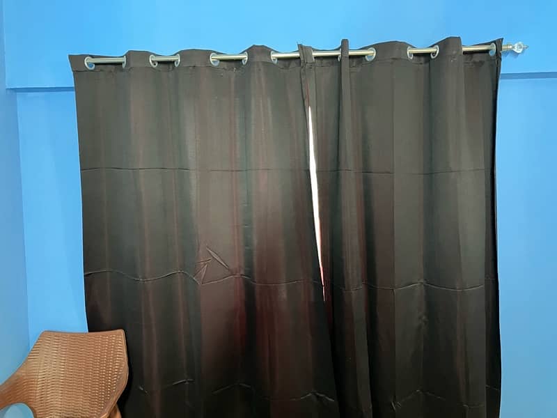 Royal Matte Black Curtains ( Inside Red ) dual tone 3
