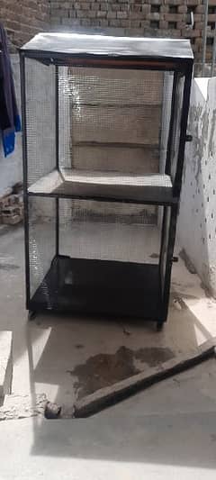 aseel and dasi hen cage 3+3 duble portion with tairs 0