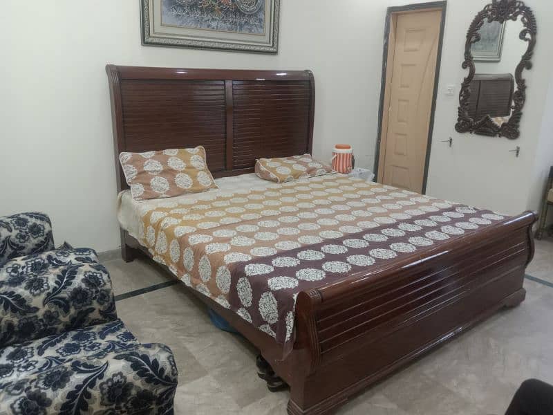 Double Bed selling urgent without mattress 1