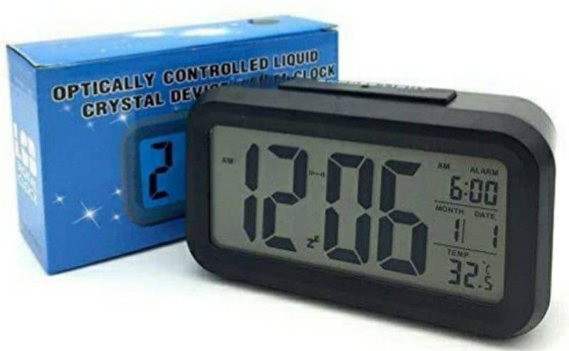 Digital Smart Light Backlight Alarm Clock with Night Sensor 0