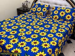 3pcs Crystal cotton printed  Double  bedsheet