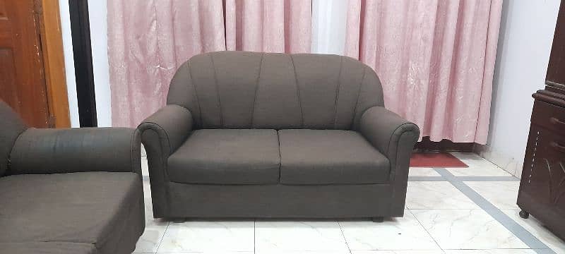 low price sofa set with decent design in dark brown color 2