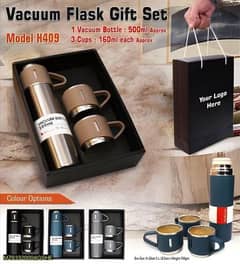 Flask Water bottle with 3 cups
