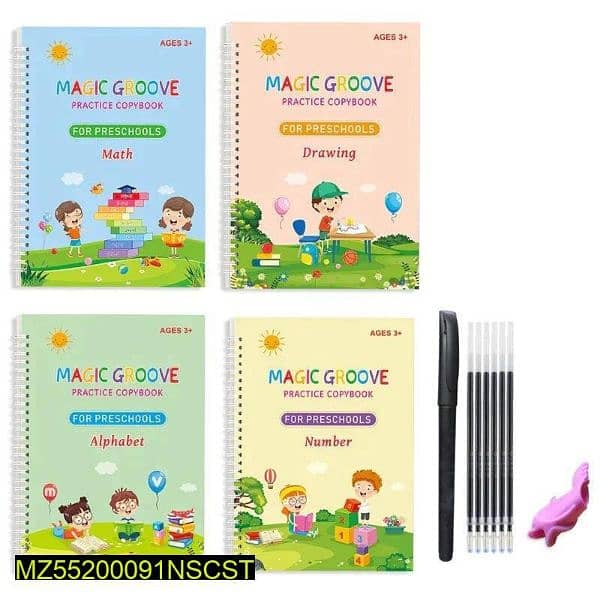 4 pcs set magic practice copybook for kids 2