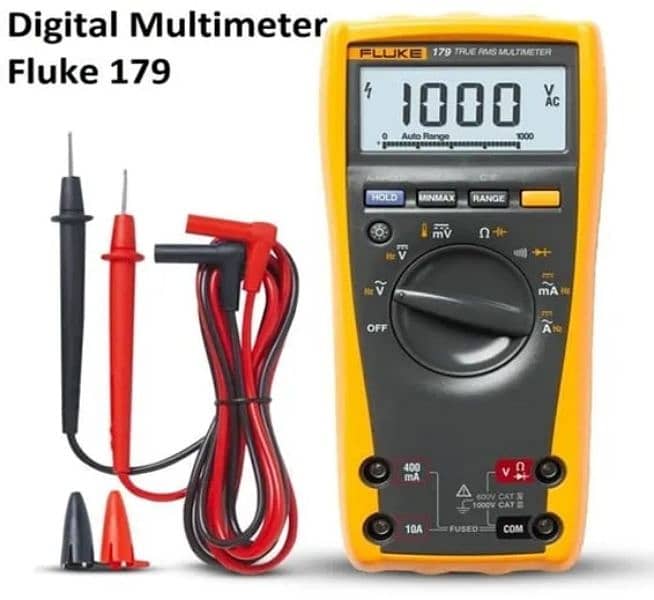 Fluke 179 TRMS Digital Multimeter with temperature readings. 0