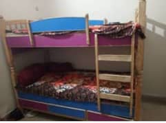 double bed for kids with drawers and stairs 0