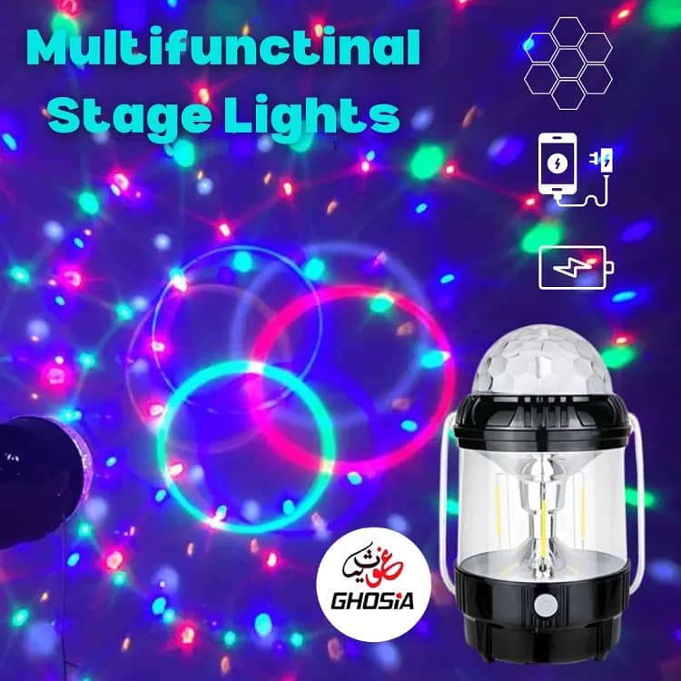  Colorful 3D Stage Lights | Hanging Light Lamp | Power Bank  0