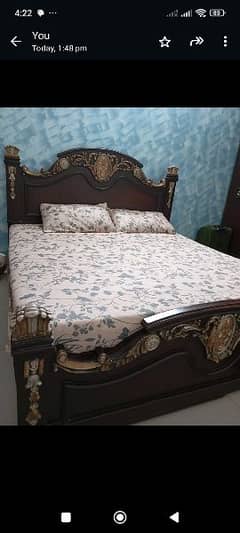 Wooden Bed with Mattress