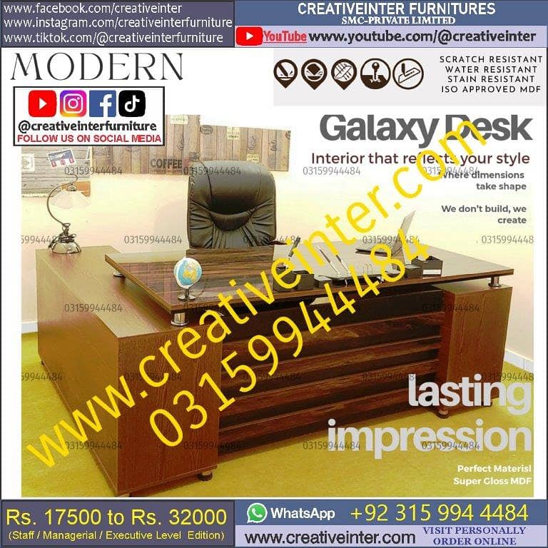 office Table Meeting Reception Desk Mesh Back Chair Workstation Study 8
