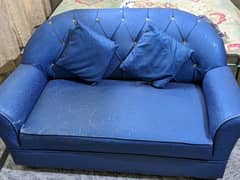 dark blue 2 seater single sofa