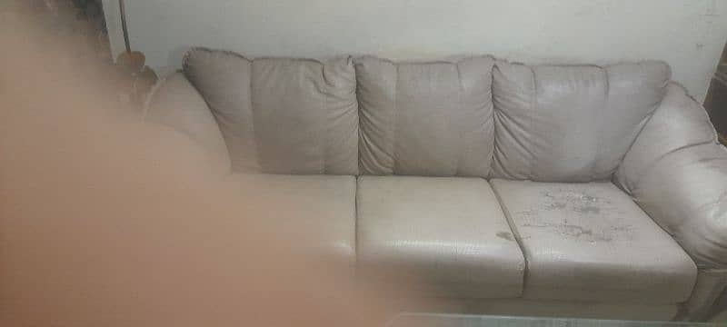 Solid Sofa set  Raxine leather  available for sale 2