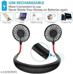 Mini rechargeable portable neck fan