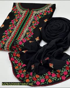 2 Pcs Women's Unstitched Cotton Embroidered Suit