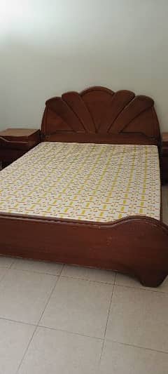 Bed set with side tables and new mattress