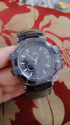 male watch with lots of features