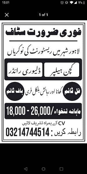 hotel restaurant jobs in lahore 0