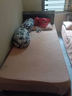 wood + sheet single beds 0