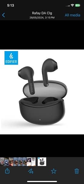 edifier earbuds new with charge cable 0