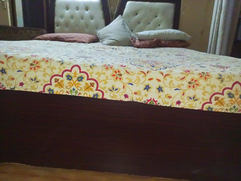 king size wooden bed with mattress 1