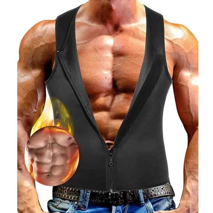 Men's Neoprene Sauna Sweat Vest Body Shaper Sport Slimming Compression 3
