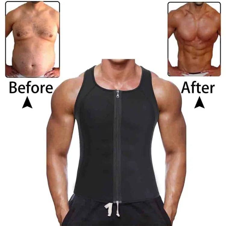 Men's Neoprene Sauna Sweat Vest Body Shaper Sport Slimming Compression 5