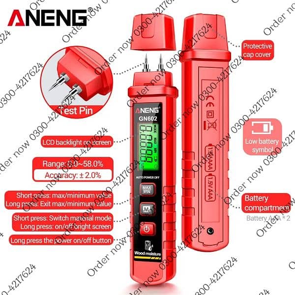 Moisture Tester 0~58% Wood Moisture sports equipment Detector Max/ 3