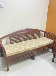 5 seater sofa set (polished with new cushions)