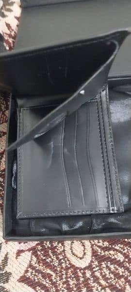 Genuine leather wallet + key cahin 5