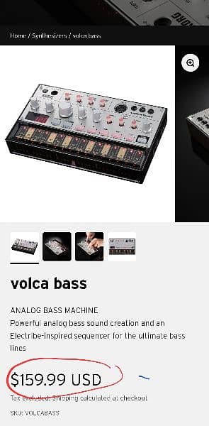 Korg VOLCABASS Analog Bass Machine. Just Box Open Not Used 6