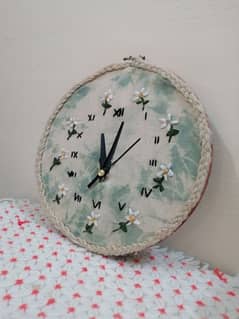 Hand embroidered Wall clock