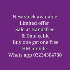 Sale at Handsfree & Data cable