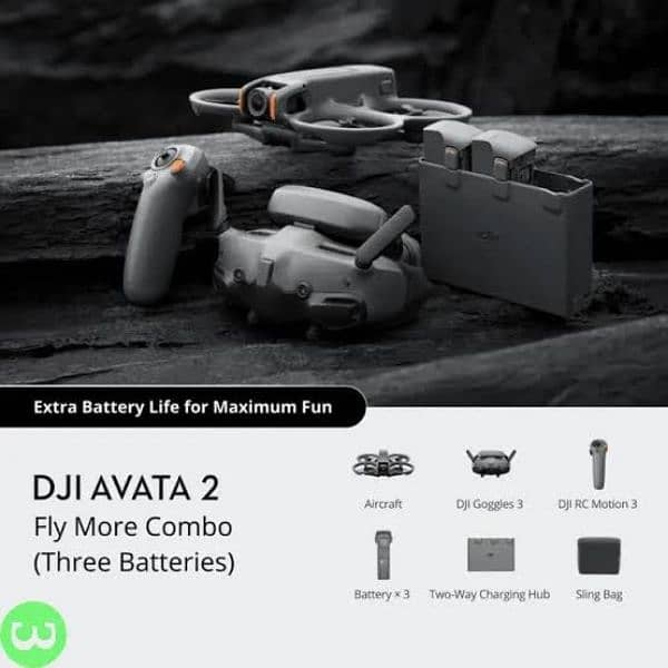 Dji Avata 2 Fly more combo with 3 batteries and Remote controller 5