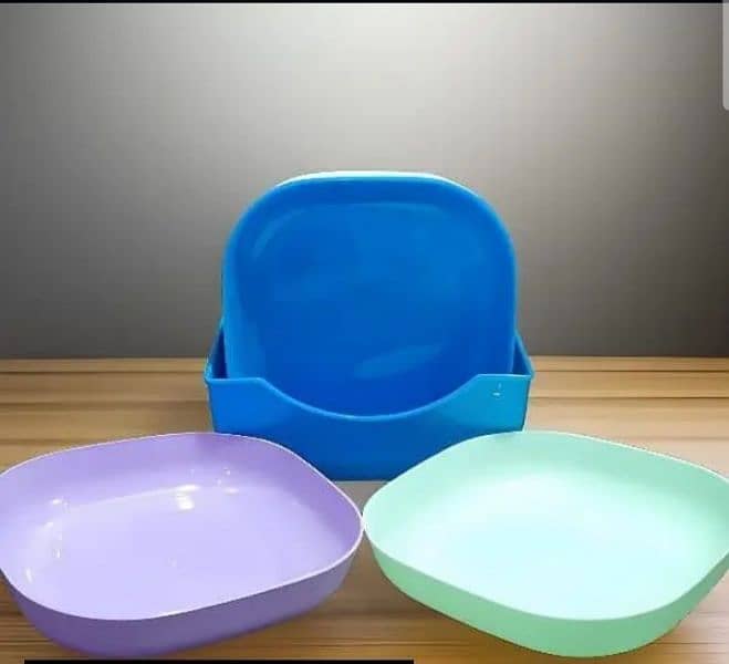 10 Pcs Colorful plates set with Stand 2