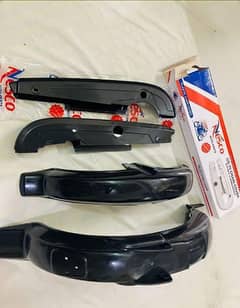 70 CC black plastic Mudguard and chain cover set 0